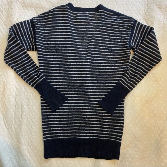 Aerie Wool Blend Long Cardigan Navy White Nautical Small Women’s Button Up Y2K - Picture 7 of 7